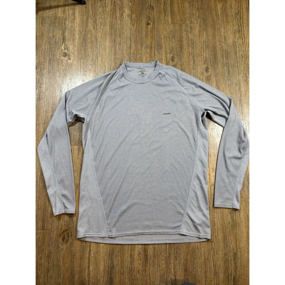 Patagonia Shirt Mens L Large Gray Performance Baselayer Capilene Long Sleeve